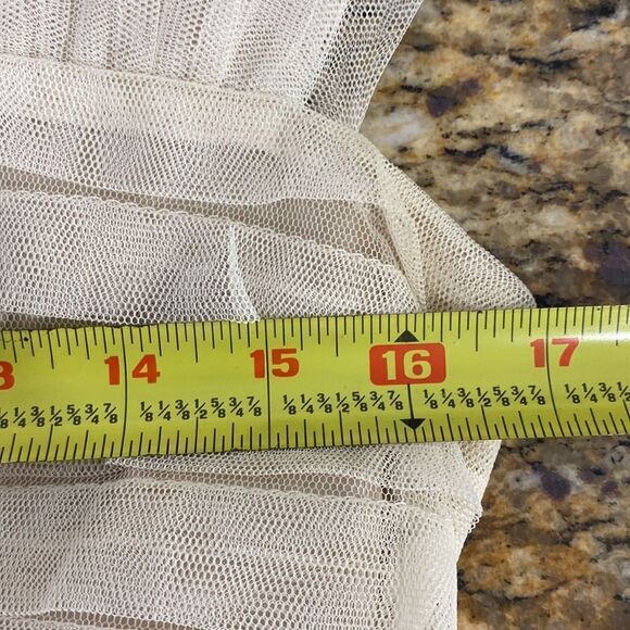 Adrianna Papell ivory color square neck mesh sheath dress size 8 - Picture 10 of 11